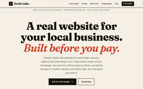 Screenshot of the Graft Labs site in the Paper & Press design